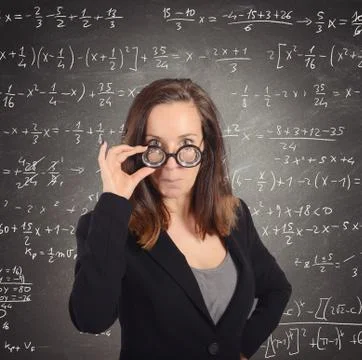 Nerd math teacher Stock Photos