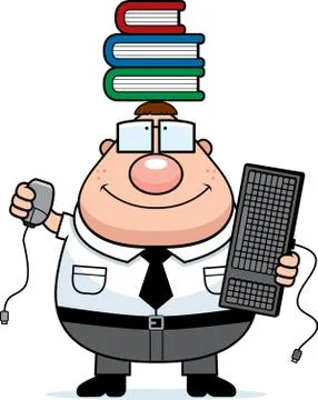 Nerd multitask Illustrazione stock