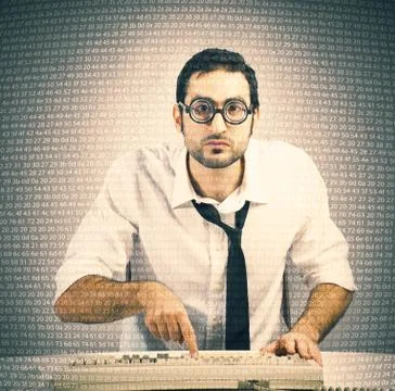 Nerd programmer Stock Photos
