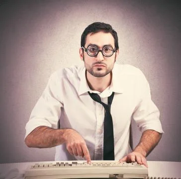 Nerd programmer Stock Photos