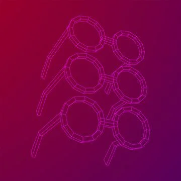 Nerd Round Retro Glasses Wireframe Vector Illustration. Stock Illustration