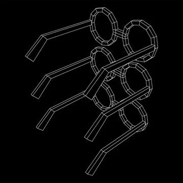 Nerd Round Retro Glasses Wireframe Vector Illustration. Stock Illustration