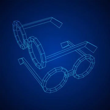 Nerd Round Retro Glasses Wireframe Vector Illustration. Stock Illustration