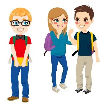 Nerd Student Suffering Bullying Stock Illustration