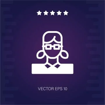 Nerd woman vector icon Stock Illustration