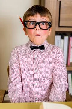 Nerdy boy Stock Photos