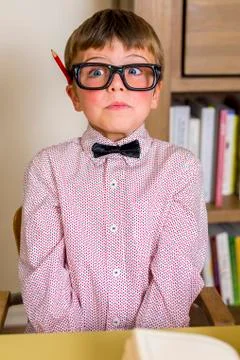 Nerdy boy Stock Photos