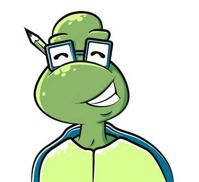 Nerdy turtle Stock Illustration