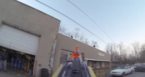 Nerf Gun Rifle Shootout Stock Footage 132297586