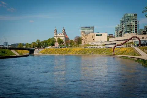 Neris river in Vilnius Stock Photos