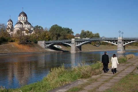 Neris river in Vilnius Stock Photos