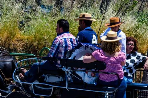 NERJA, SPAIN - 15 MAY, 2018 annual pilgrimage in the coastal Andalusian town  Stock Photos