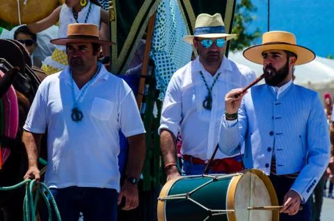 NERJA, SPAIN - 15 MAY, 2018 annual pilgrimage in the coastal Andalusian town  Stock Photos