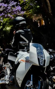 NERJA, SPAIN - JUNE 10, 2018 motorcycle rally in the famous Andalusian town o Stock Photos