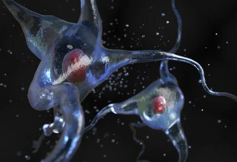 Nerve cell 3d illustration Stock Illustration