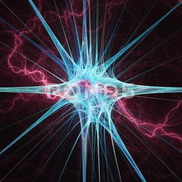 Nerve cell, artwork Stock Illustration