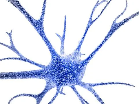 Nerve cell, computer artwork Stock Illustration
