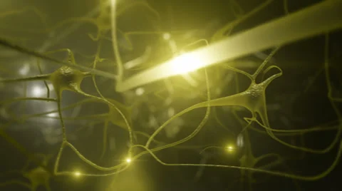 Nerve cell. Yellow. Loopable. 스톡 동영상 27882250