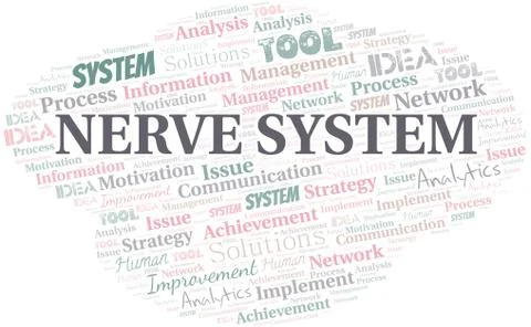 Nerve System typography vector word cloud. Stock Illustration