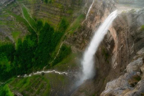 Nervion river source and waterfall Stock Photos