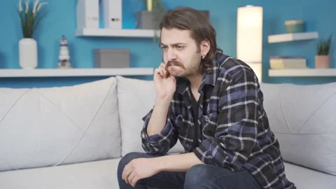 Nervous and thoughtful man. Stock-Footage 236336867