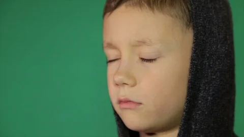 Nervous blinking of a child Stock Footage 84657850