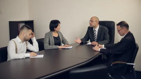 Nervous Boss Stock Footage 68834136