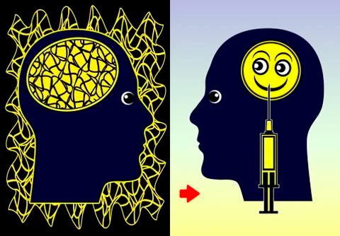 Nervous Breakdown Treatment Stock Illustration