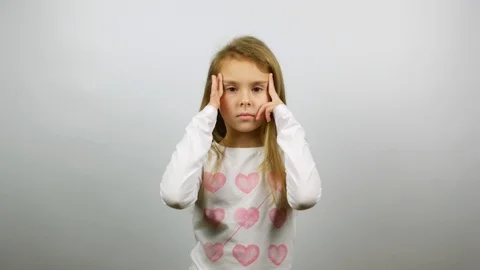 Nervous child trying to calm down Video stock 86322533