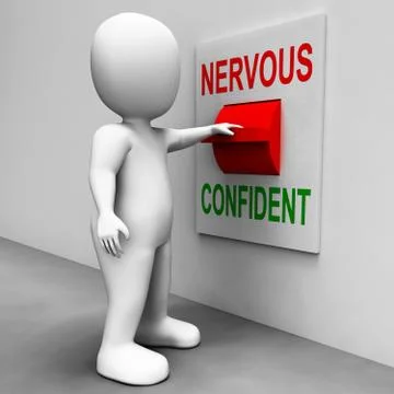 Nervous confident switch shows nerves or confidence Stock Illustration