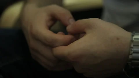 Nervous hand man Stock Footage 42177230