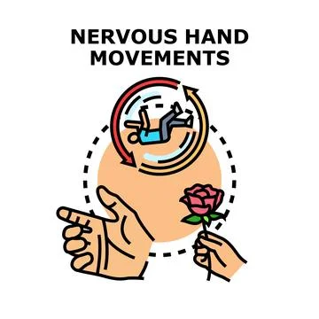Nervous hand movements causing anxiety and discomfort concept Stock Illustration