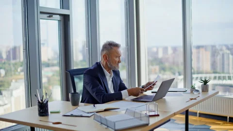 Nervous investor throwing papers finding mistake in documentation at workplace. Stock Footage 319972776