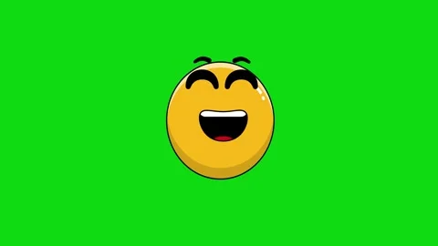 NERVOUS LAUGH Emoji on Green Screen: Loo... | Stock Video | Pond5