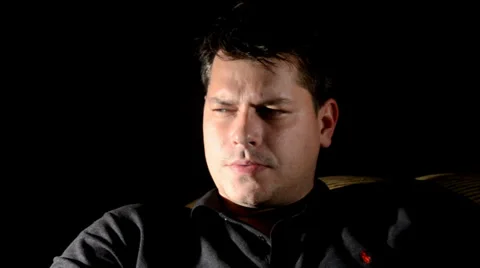 Nervous man smoking Video stock 34113135