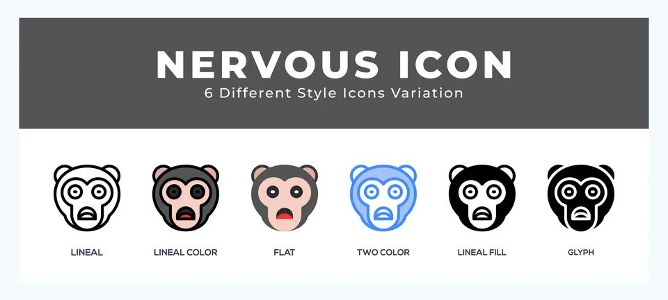 Nervous monkey icon vector design illustration in trendy style Stock Illustration