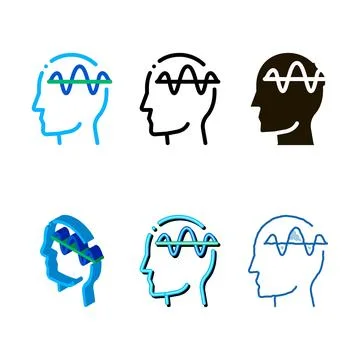 Nervous simplified system of head biohacking icon vector Illustrazione stock
