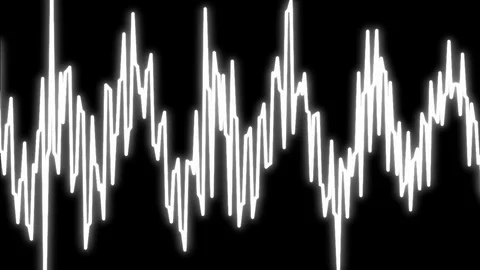 Nervous white audio wave line symbol Stock Footage 118360989