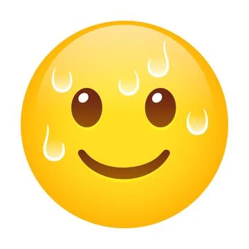 Nervously sweating smiling emoji Stock Illustration
