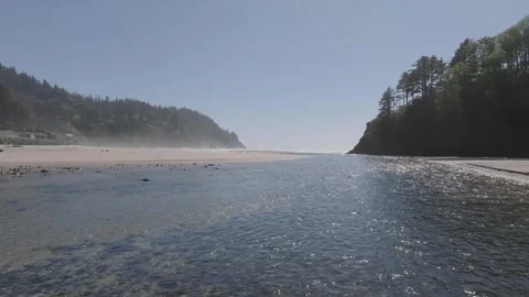Neskowin Oregon Pacific Ocean Stock Footage 303462091