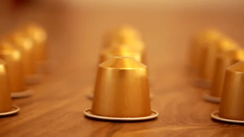 Nespresso coffe capsules Video stock 171911831