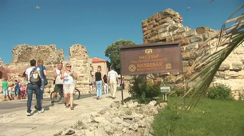 Nessebar entranse Stock Footage 11321250