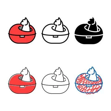 Nest cat range breeding color icon vector Stock Illustration