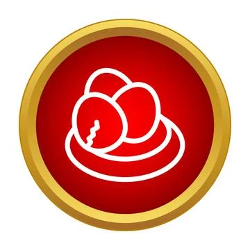 Nest with eggs, one hatching simple icon design Stock Illustration