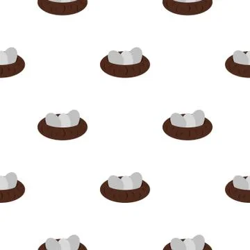 Nest with eggs pattern flat Stock Illustration