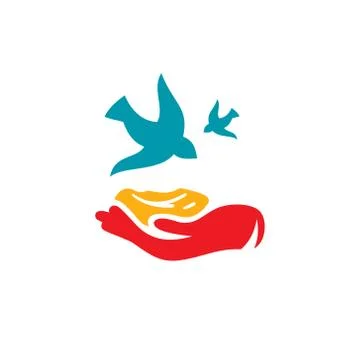 Nest in the hands sign Stock Illustration