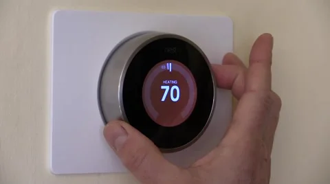 Nest Learning Thermostat: Close-Up, Multiple Views Stock Footage