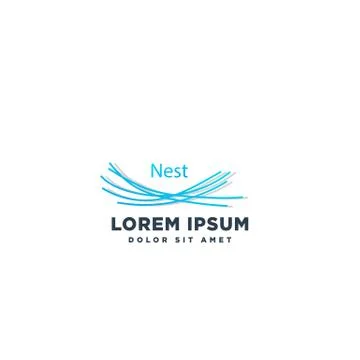 Nest line simple logo template vector illustration icon element 스톡 일러스트