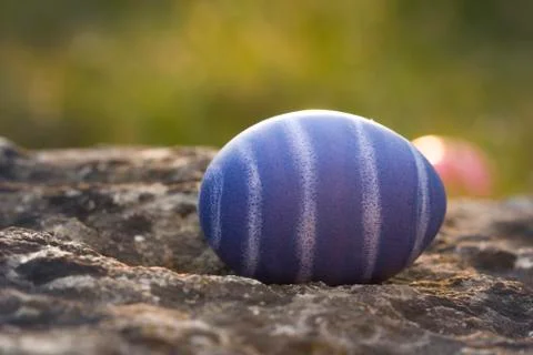 Nest of natural-colored Easter eggs Stock Photos