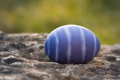 Nest of natural-colored Easter eggs Stock Photos